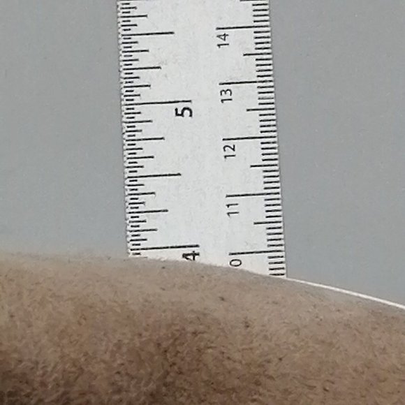 Maurices Womens Taryn Ankle Bootie Tan Wedge Heel Side Zip Faux Fur Trim Sz 9 M - Picture 6 of 9